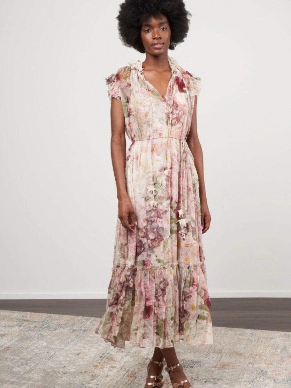 Zimmermann dancer flutter dress - alabaster garden floral